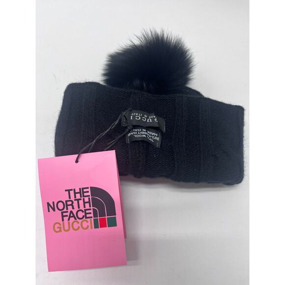 The North Face Gucci Knit Beanie Winter Hat With Tags - Black Hats main image 4
